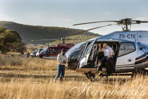 helicopter transfers on safari
