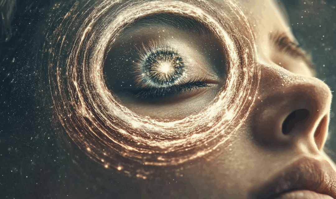 woman looking within with her third eye intelligence